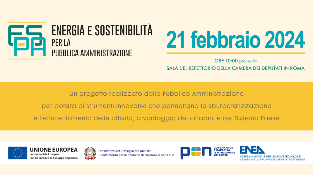 Il Progetto ES-PA Energia e Sostenibilità per la P.A. | Evento conclusivo