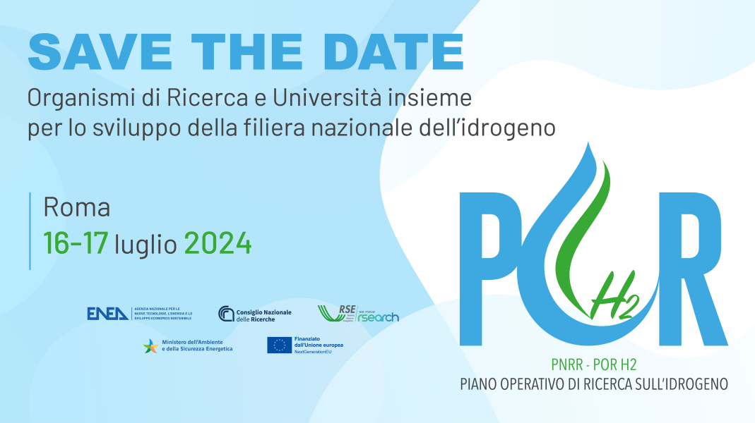 POR H2 - Organismi di Ricerca e Università insieme per lo sviluppo della filiera nazionale dell’idrogeno
