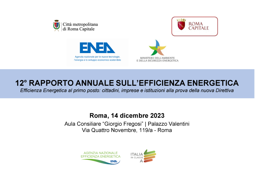 Presentazione del Rapporto Annuale sull'Efficienza Energetica 2023