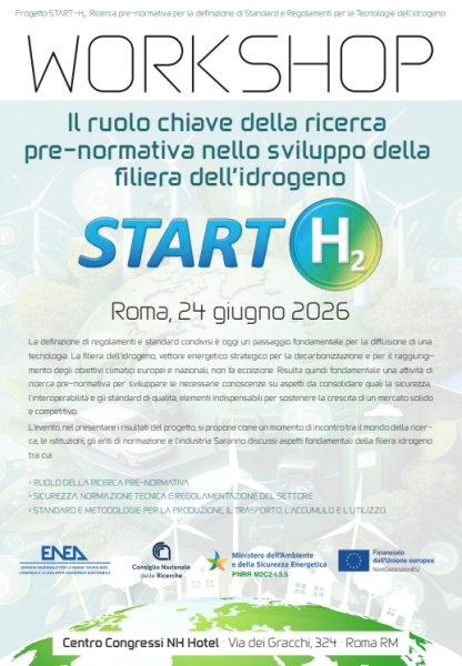 WorkShop START- H2 : Il ruolo chiave della ricerca pre-normativa nello sviluppo della filiera dell’idrogeno