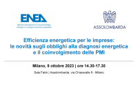 Save the date! Efficienza energetica per le imprese: le novità sugli obblighi alla diagnosi energetica e il coinvolgimento delle PMI